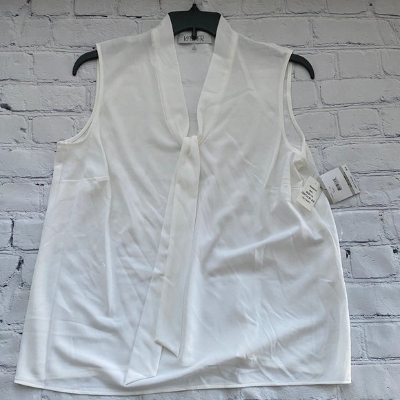 Kasper Women's White Shirt with Tie - Picture 1 of 7
